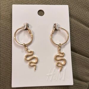 H&M Gold Snake Hoop Earrings